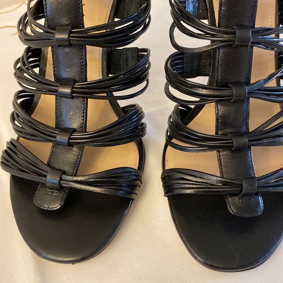 Via Spiga women’s designer Italian leather strappy heeled sandals black 9.5 🌹 - Picture 9 of 11